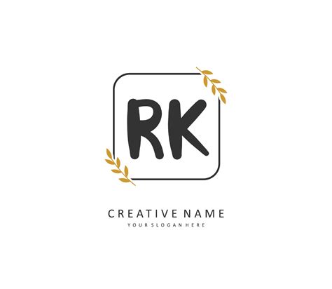 R K Rk Initial Letter Handwriting And Signature Logo A Concept