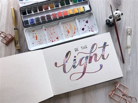 Easy Watercolor Galaxy Lettering with Faux Brush Calligraphy for ...