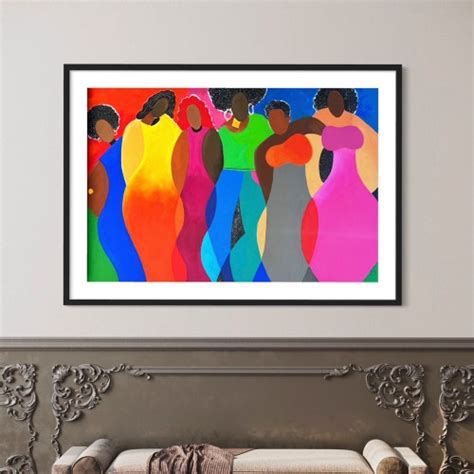 Five Sisters Art Print Five Girls African American Art Wall - Etsy