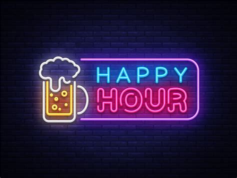 Happy Hour Beer Bar Neon Sign Neon Signs Happy Hour Beer Cool Neon