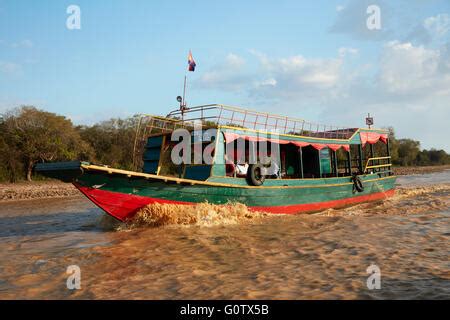 Tour Boats At Port Of Chong Khneas Siem Reap River Near Tonle Sap