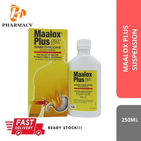 Maalox Plus Suspension 250ml For Relief Of Gastric Stomach Wind