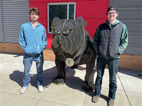 Ferris State welding students build 8-foot steel bulldog sculpture