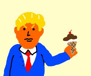 Donald Trump eating ice cream - Drawception