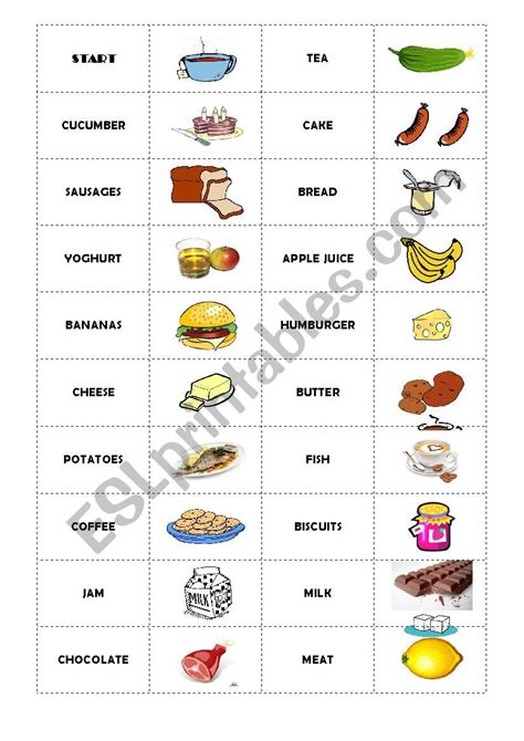 Domino Food Esl Worksheet By Olkajasha