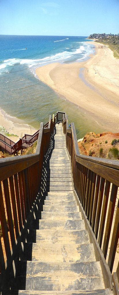 3d Wooden Stair Sandy Beach Sea Door Mural Aj Wallpaper