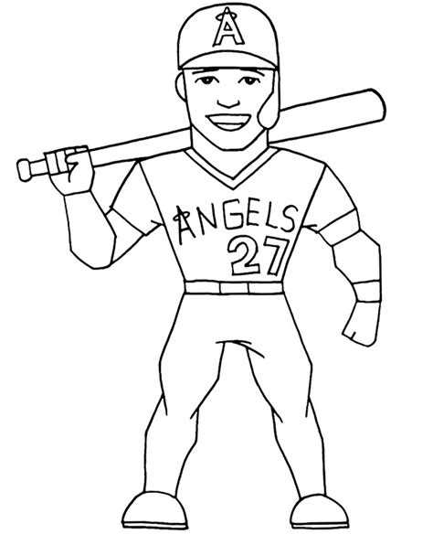 Baseball Kolorowanka Mike Trout Kolorowanki Do Druku E Kolorowanki