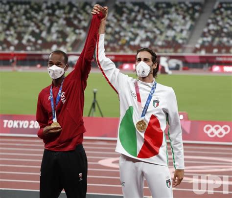 Photo: Men's High Jump Medal Ceremony at the 2020 Olympics in Tokyo ...