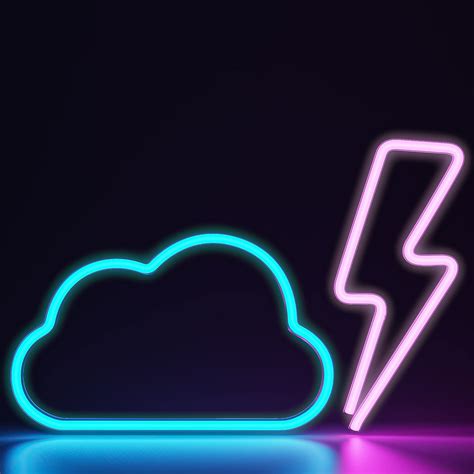 Buy Lightning Bolt Neon Signs Led Cloud Pink And Blue Neon Signs For