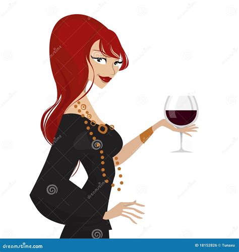 Woman With Wine Glass Stock Vector Illustration Of Alcohol 18152826