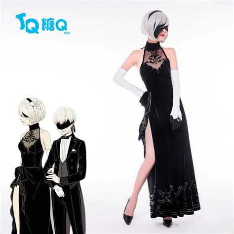 Hot Game Nier Automata Yorha 2b Cosplay Costume Halloween Costumes For Adult Women Nier 2b Dress