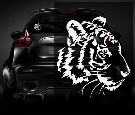 Find Tiger Decal White X Bengal Siberian Cat Vinyl Car Window