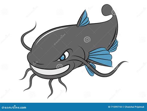 Cartoon Catfish Vector Stock Vector Illustration Of Isolate