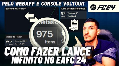 EAFC 24 COMO FAZER LANCE INFINITO NO EAFC 24 NOVO METODO ATUALIZADO