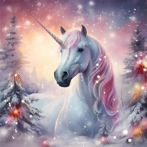 Premium Ai Image Magical Christmas Unicorn With Ai Generated