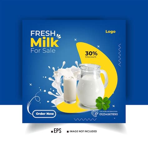 Premium Vector Milk Products Instagram Social Media Design