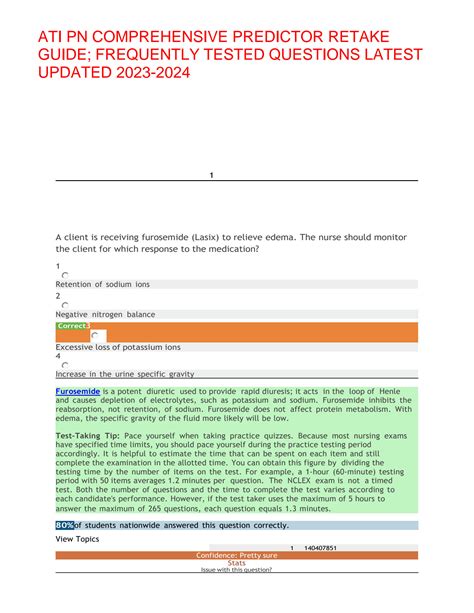 Solution Ati Pn Comprehensive Predictor Retake Guide Frequently Tested