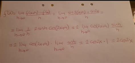 Find The Derivative Of Sin2x Using First Principle