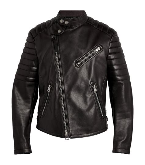 Tom Ford Brown Leather Biker Jacket Harrods Uk