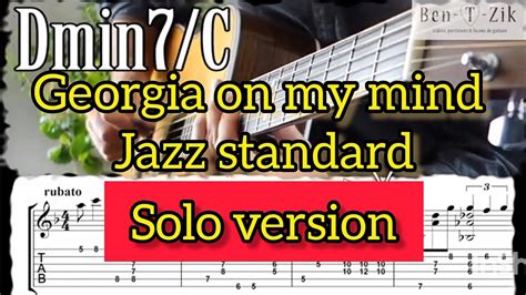 Georgia On My Mind Ray Charles Version Complete Guitar Solo Arrangement