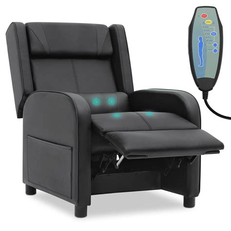 Monibloom Massage Gaming Recliner Chair Pu Leather Adjustable