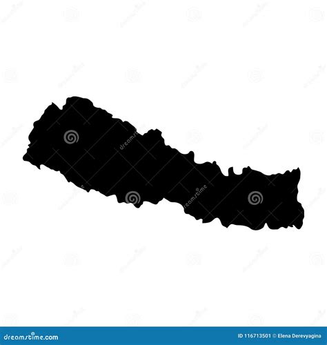 Nepal State Map Vector Silhouette Cartoondealer