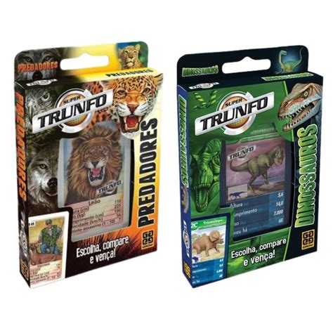 Kit Jogos De Cartas Trunfo Predadores Dinossauros Shopee Brasil