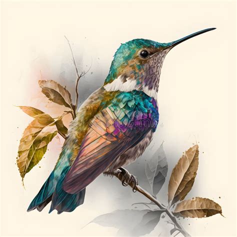 Beautiful Flying Hummingbird Humming Bird Green Flying Ai Generated