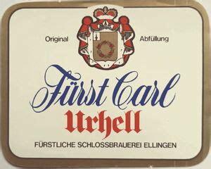 Drink Label Furst Carl Urhell Schlossbrauerei Ellingen Germany