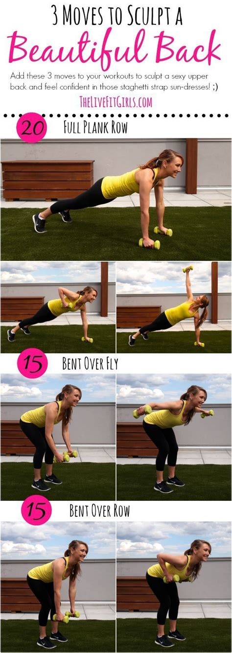 3 Moves to Sculpt a Beautiful Back - Dumbbell - Ideas of Dumbbell #Dumbbell - Sculpt a Beautiful ...