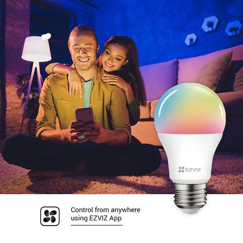 EZVIZ LB1 Colour E27 Dimmable Wi Fi LED Smart Bulb EasyGates Co Uk