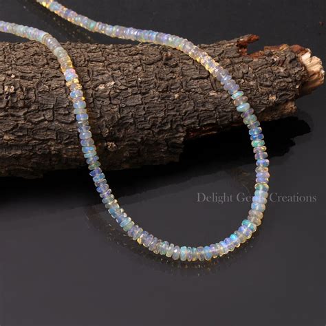 Natural Aaa Ethiopian Opal Beaded Necklace Mm Mm Faceted Rondell