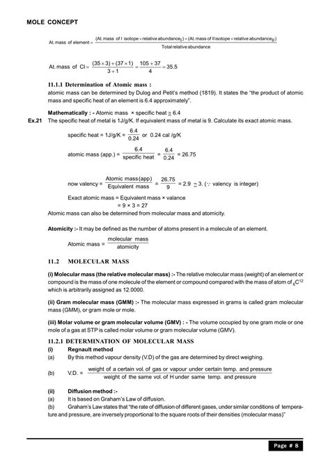 Mole Concept Notes For Class 11 Iit Jee And Neet