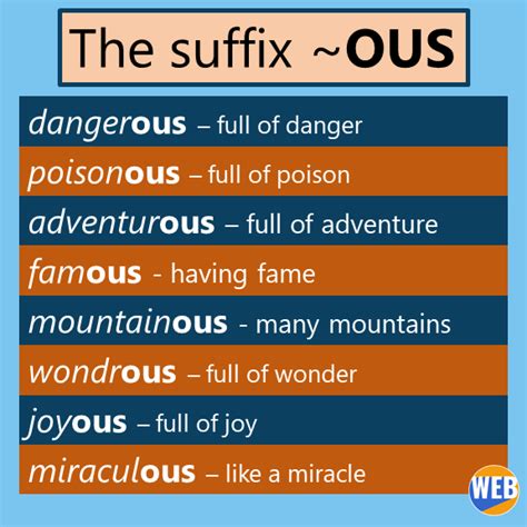 Expand Your Vocabulary With The English Suffix ~ous