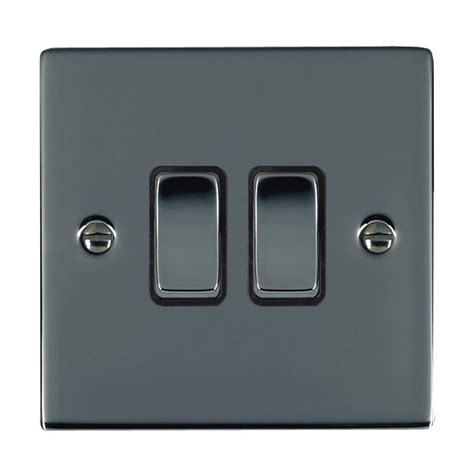 Hamilton Sheer Black Nickel Gang Ax Way Switch With Black Nickel