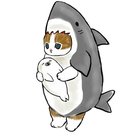 Раскраска кот в костюме акулы - 52 фото