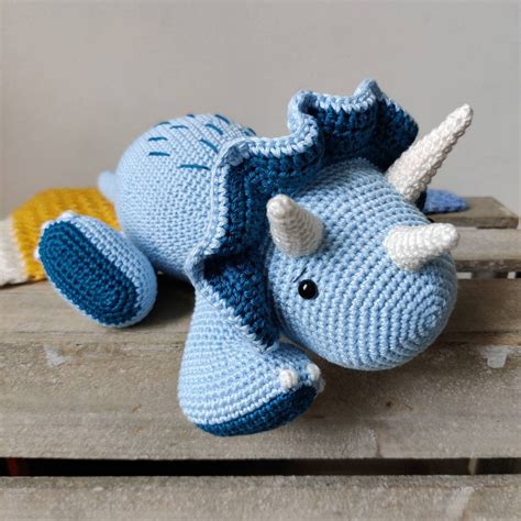 Crochet Cuddly Toy Dinosaur Sumo The Triceratops Etsy