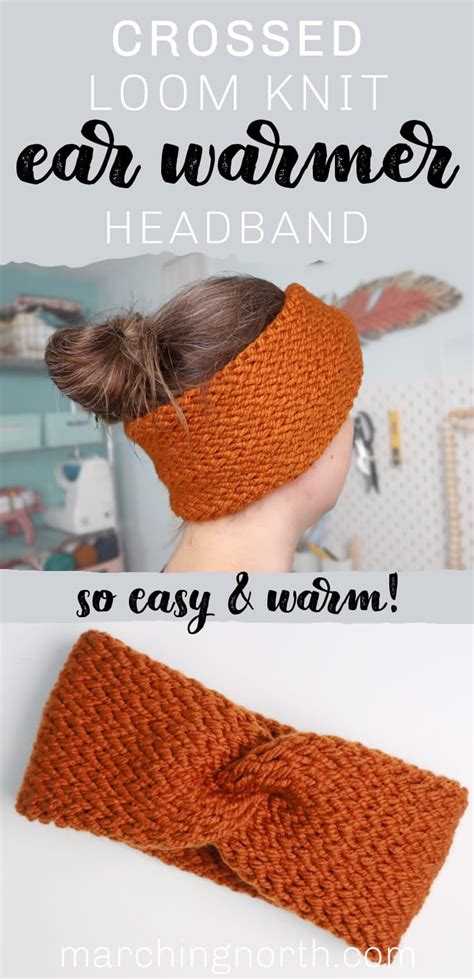 Free Loom Knit Headband Pattern (Crossed Ear Warmer!) | Marching North