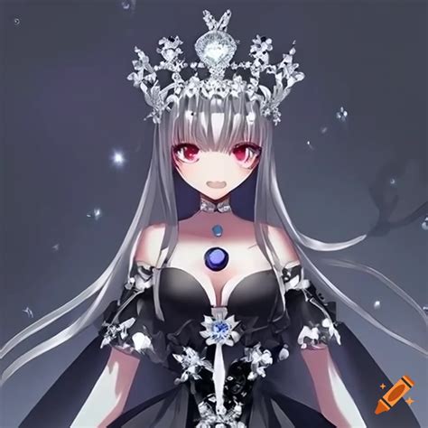 Anime Queen Girl With Silver Diamond Crown On Craiyon