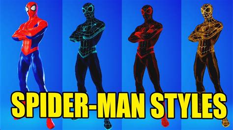 All Spider Man Edit Styles In Fortnite Youtube