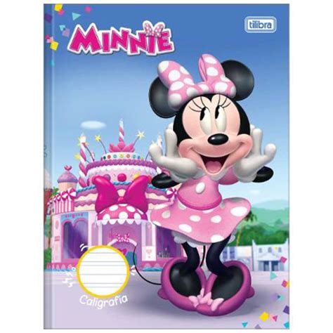 Caderno Caligrafia Tilibra Minnie Brochura Capa Dura Folhas Megalivros