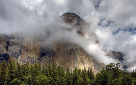 Tall Mountain In The Cloud Hd Desktop Wallpaper Widescreen High