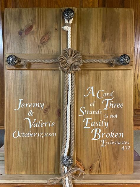 Personnalis Rustic Wedding Unity Cross Sign Ceremony Braided Etsy