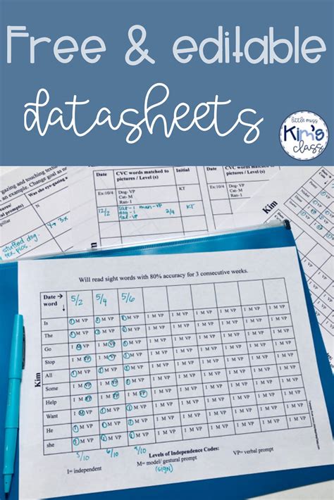 Special Education Free Printable Data Collection Sheets