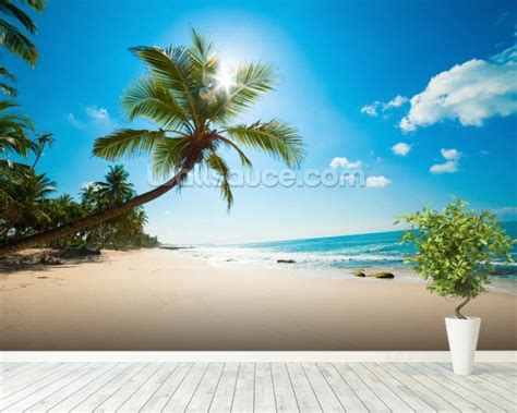 Tropical Beach Wallpaper Wall Mural | Wallsauce USA