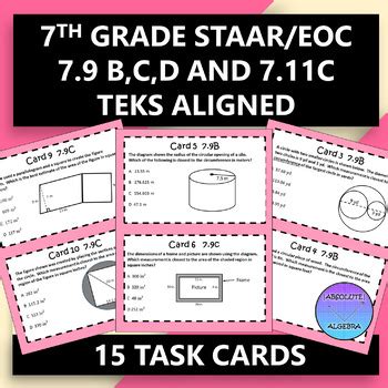 Th Grade Staar Eoc Teks Aligned Task Cards B C D And C