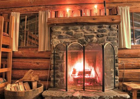 Rustic Log Cabin Fireplace A Photo On Flickriver