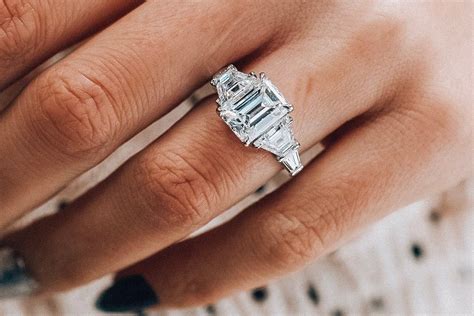 Cant Go Wrong With This Five Stone Diamond Ring Emerald Cut In The