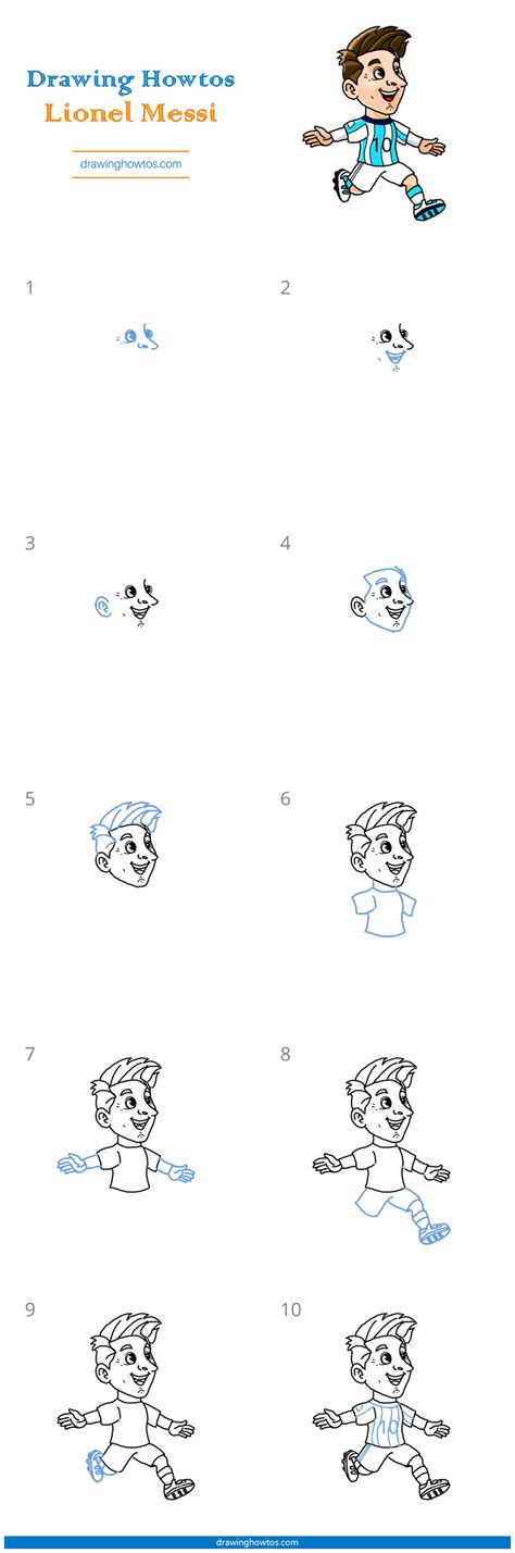 How to Draw Messi - Step by Step Easy Drawing Guides - Drawing Howtos