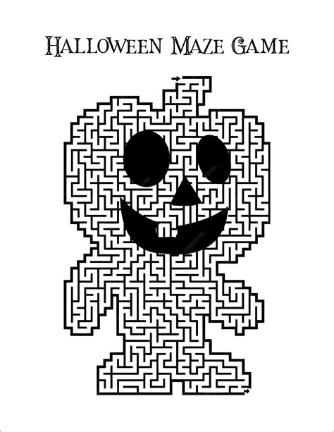 Premium Vector Printable Halloween Maze Page For Adult Activity Book